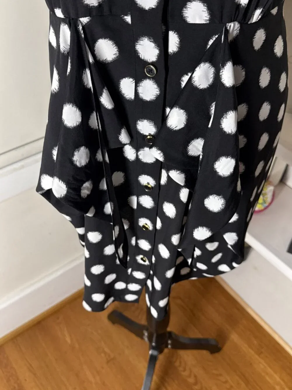 Classic $120 MICHAEL KORS Knotted Polka Dot Sleeveless Faux Wrap Dress Summer 6